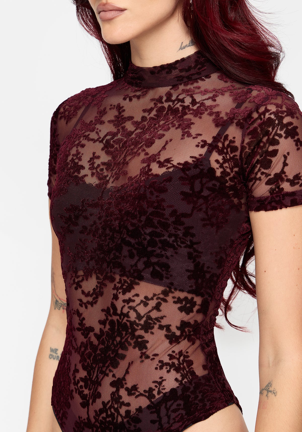 Delilah Corded Flock Bodysuit