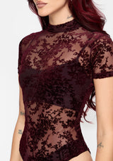 Delilah Corded Flock Bodysuit