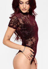 Delilah Corded Flock Bodysuit