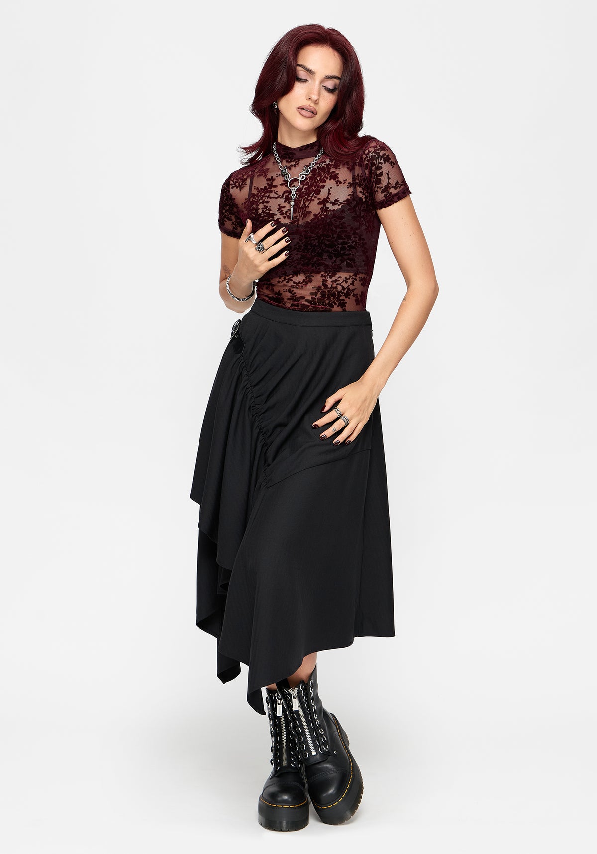 Delilah Corded Flock Bodysuit