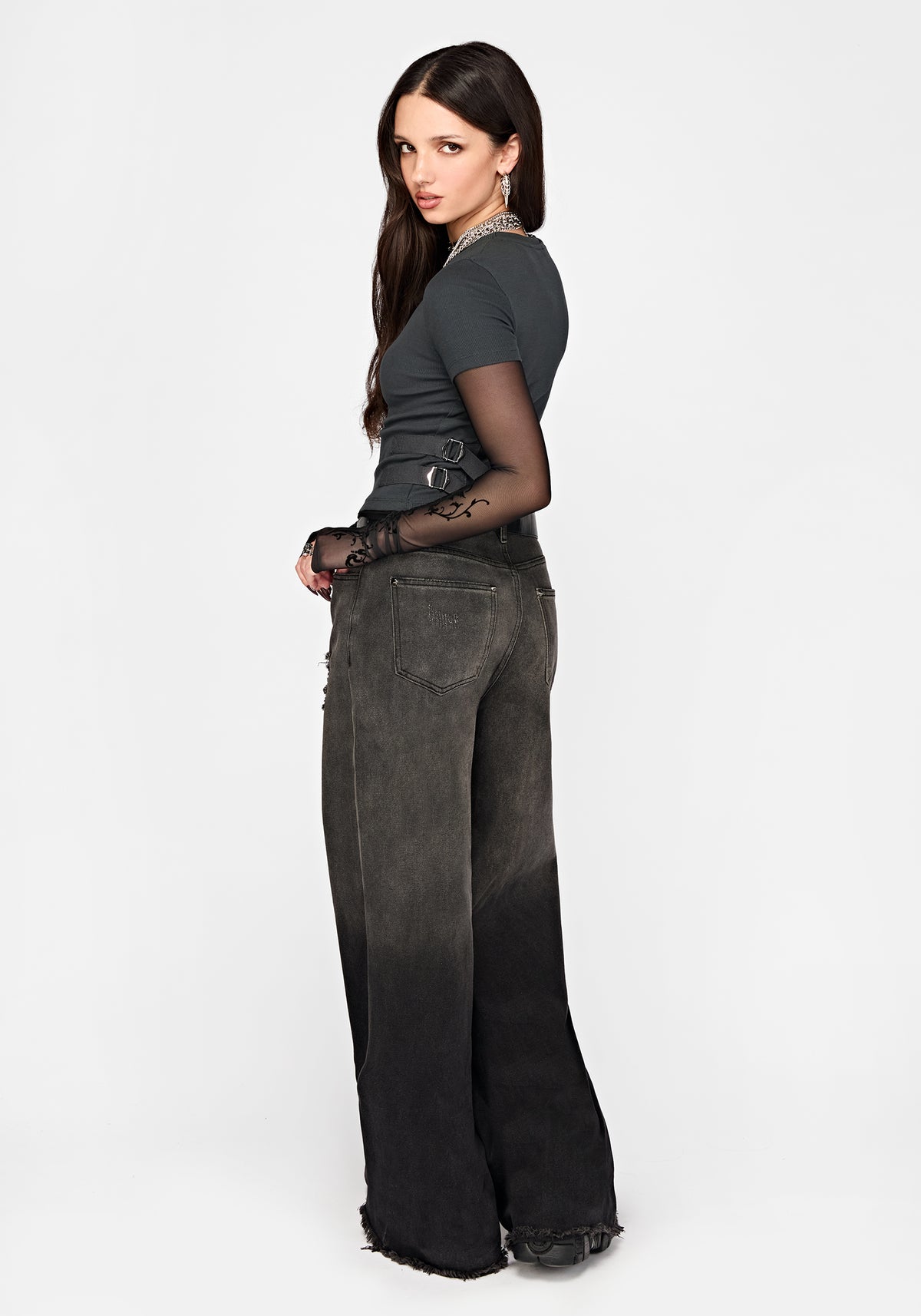 Lexie Ribbed Short Sleeve Buckle Top