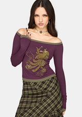 Solara Phoenix Embroidered Off Shoulder Top
