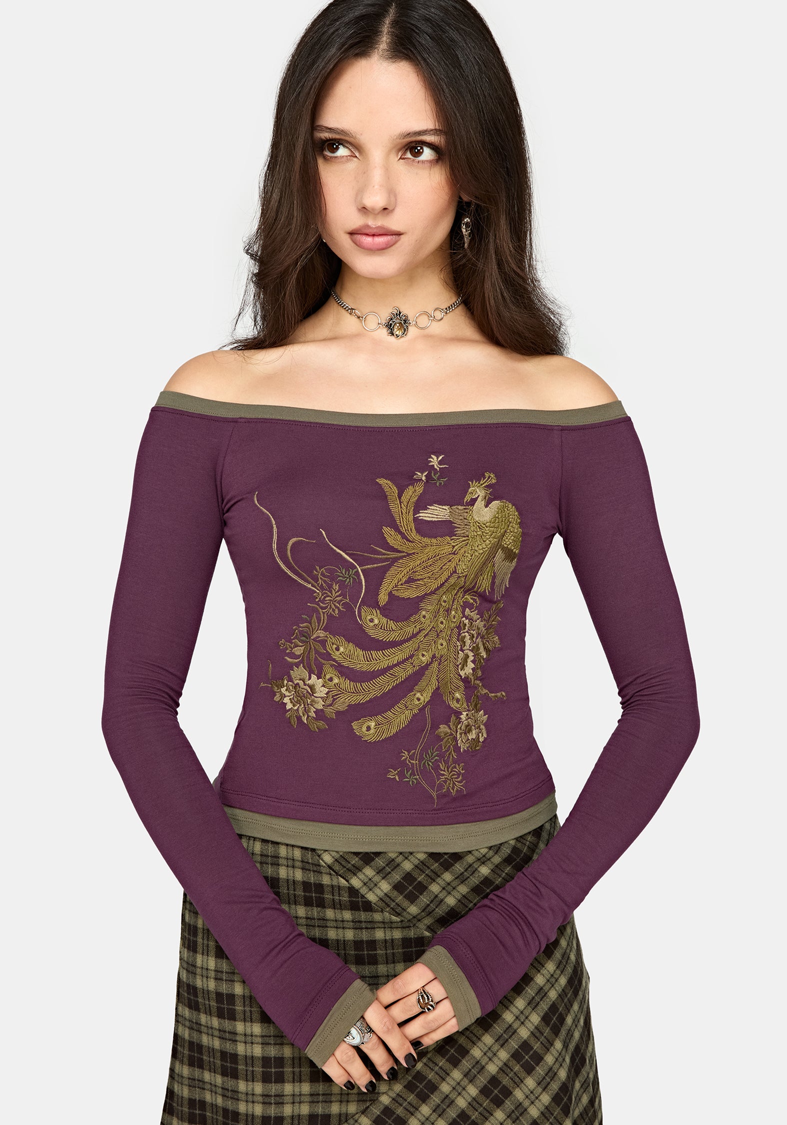 Solara Phoenix Embroidered Off Shoulder Top