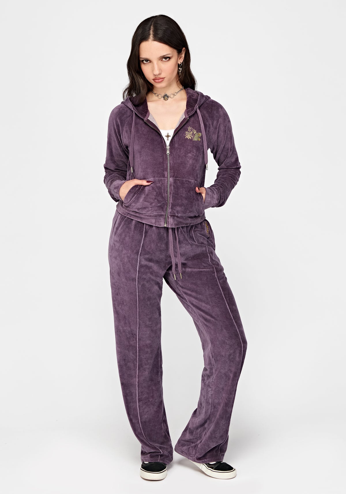 Solara Phoenix Embroidered Wide Leg Jogger