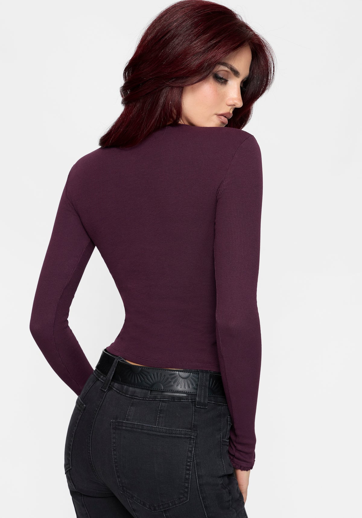 Serena Long Sleeve Waffle Top