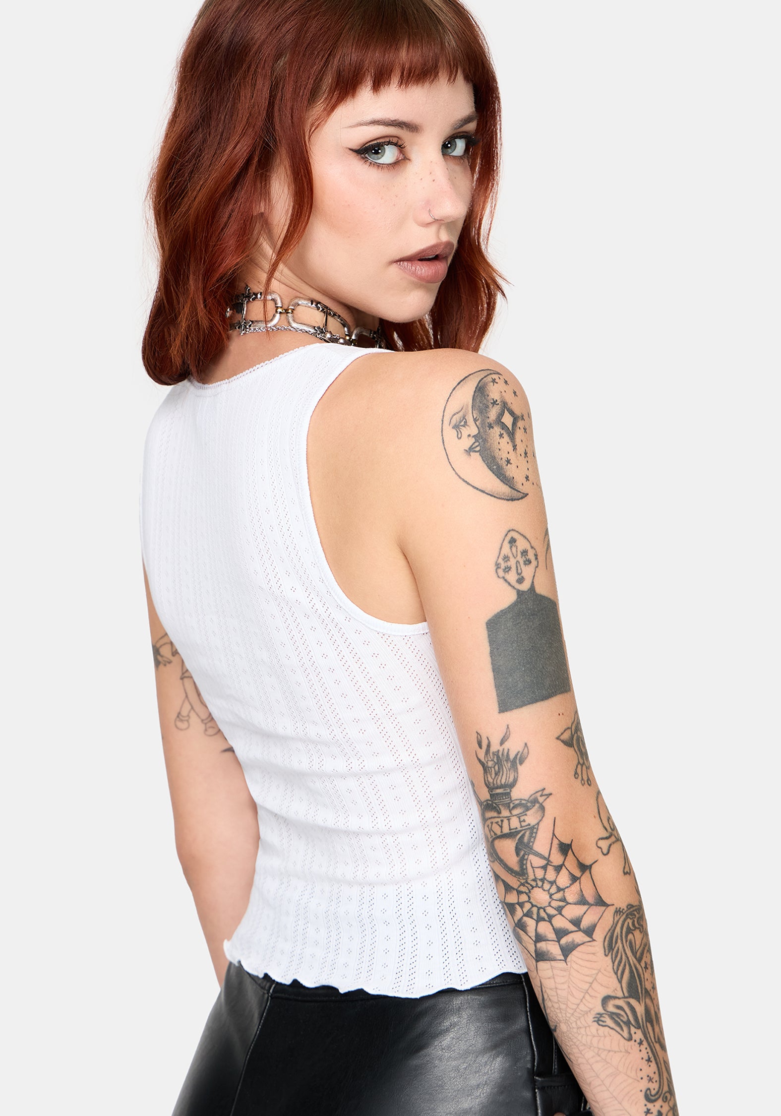 Lucera Pointelle Vest - White