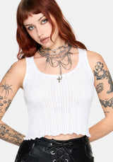 Lucera Pointelle Vest - White