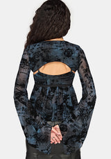 Disturbia x The Witcher Flocked Mesh Shrug Cami Top