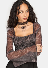 Disturbia x The Witcher Rivia Print Chiffon Top