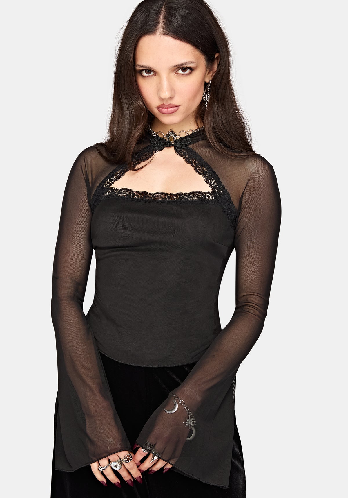 Noa Long Sleeve Cut Out Top