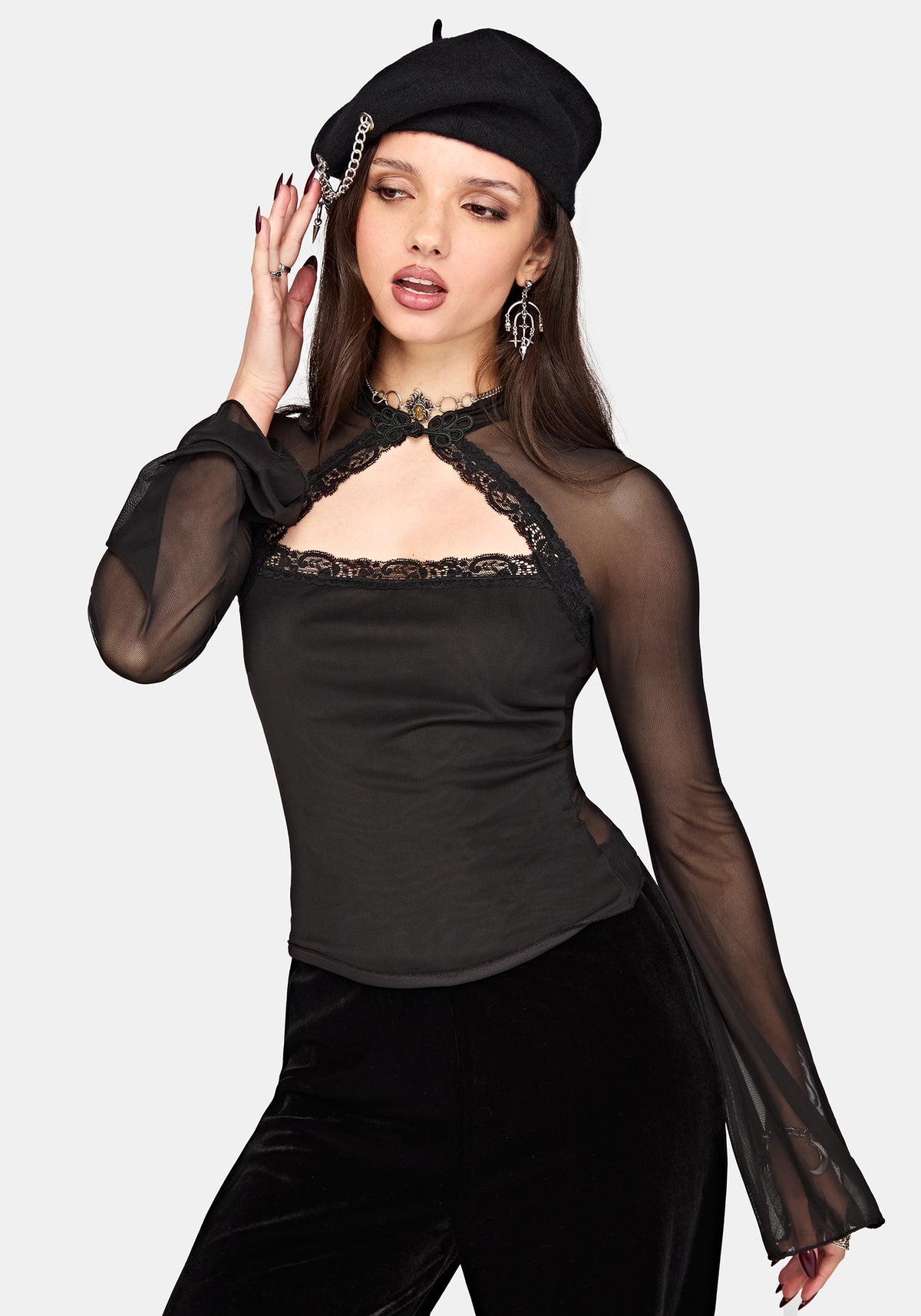 Noa Long Sleeve Cut Out Top