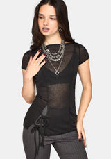 Annie Sheer Textured Mesh Top