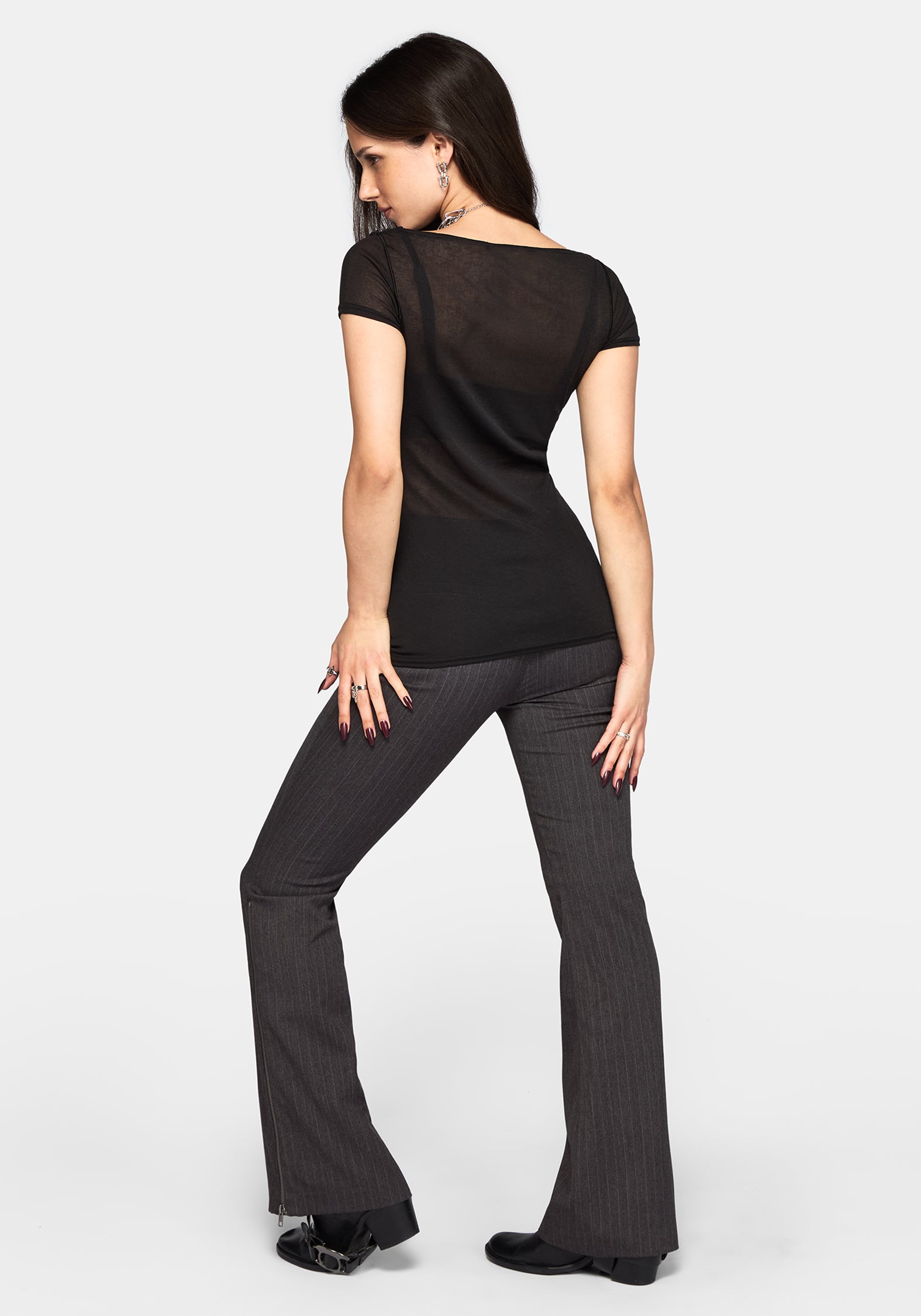 Annie Sheer Textured Mesh Top