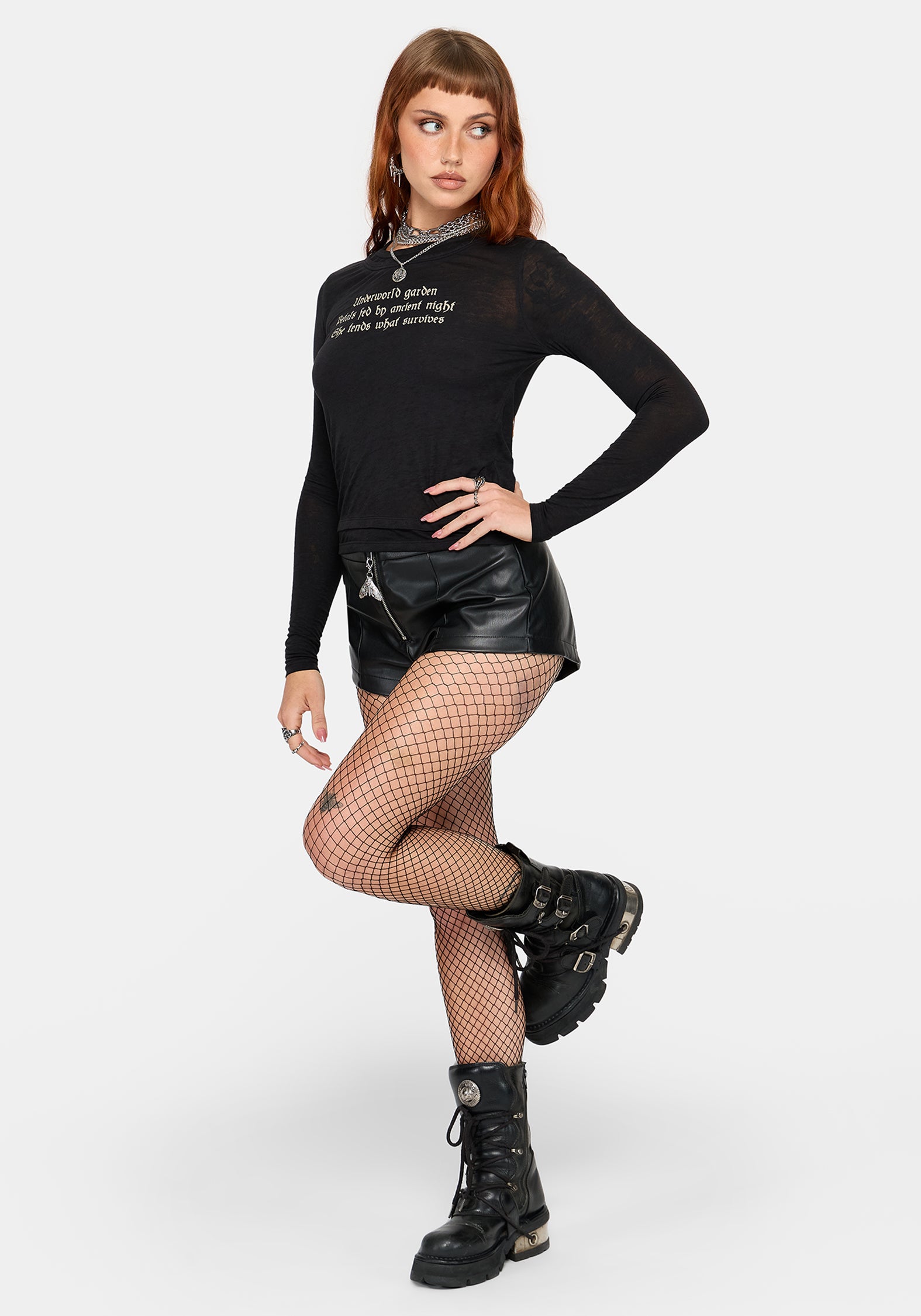 Ancient Long Sleeve Burnout Graphic T-Shirt