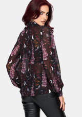 Foxglove Print Chiffon Shirt