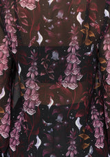 Foxglove Print Chiffon Shirt
