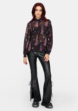 Foxglove Print Chiffon Shirt