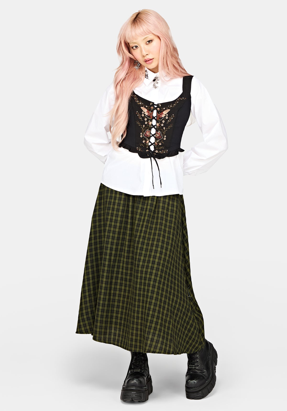 Siora Folklore Embroidered Corset Top - Black