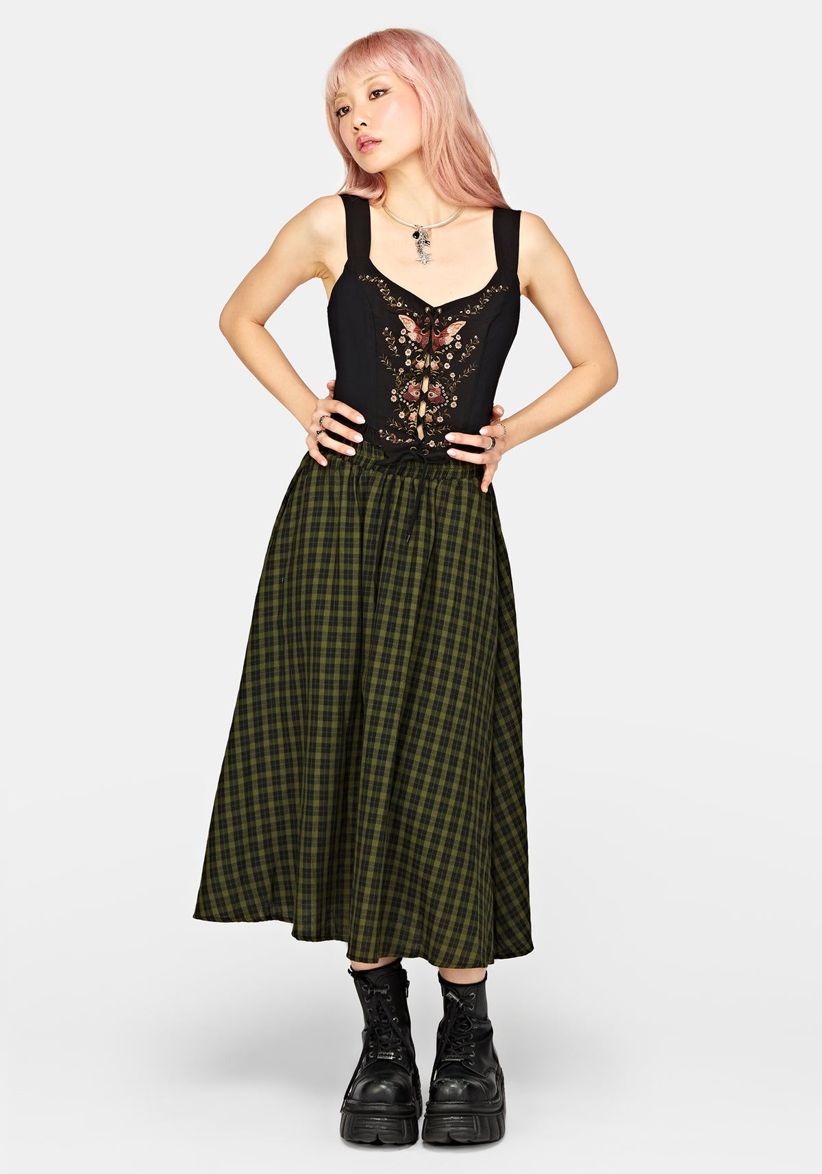 Siora Folklore Embroidered Corset Top - Black