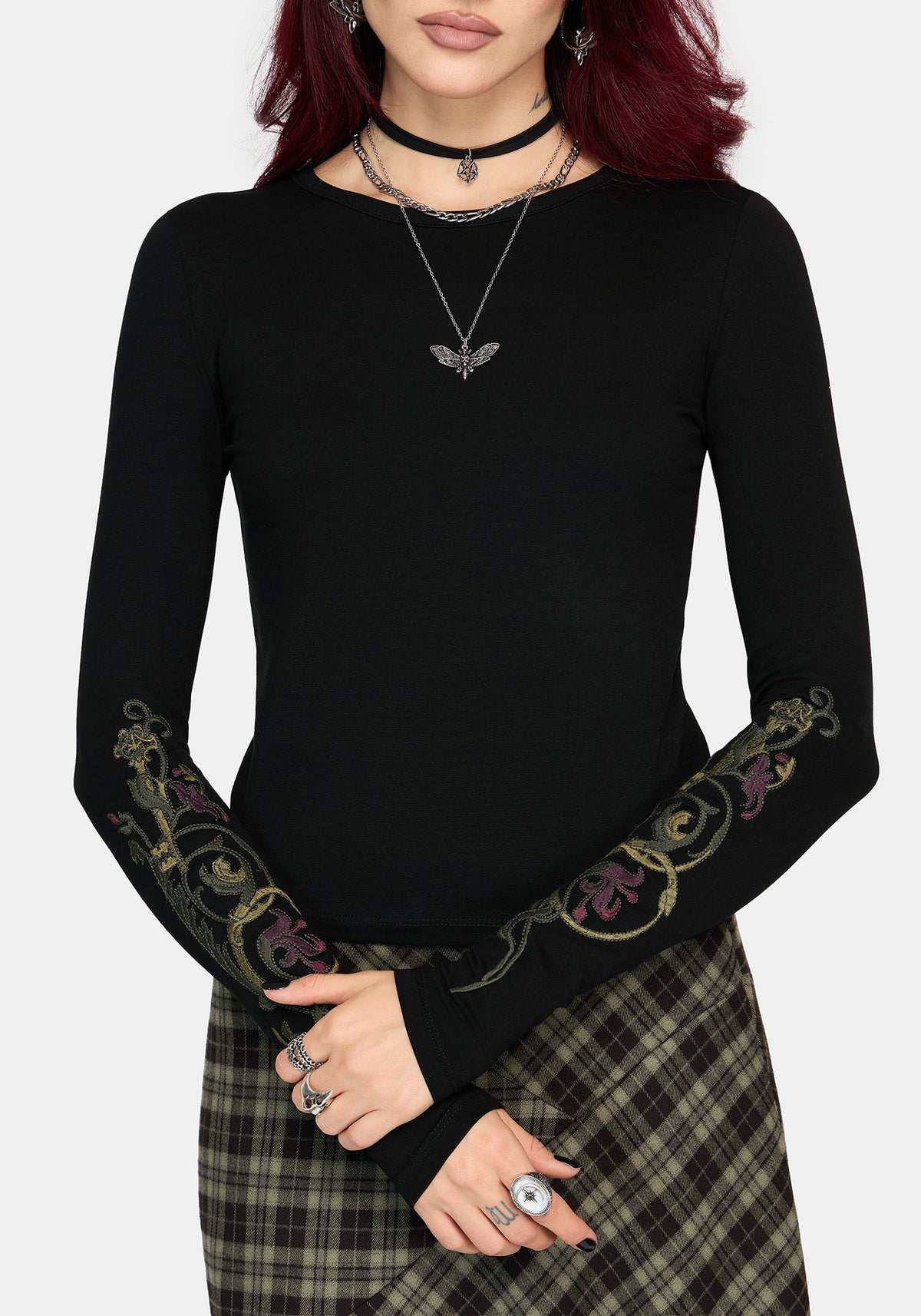 Ouro Long Sleeve Embroidered T-Shirt