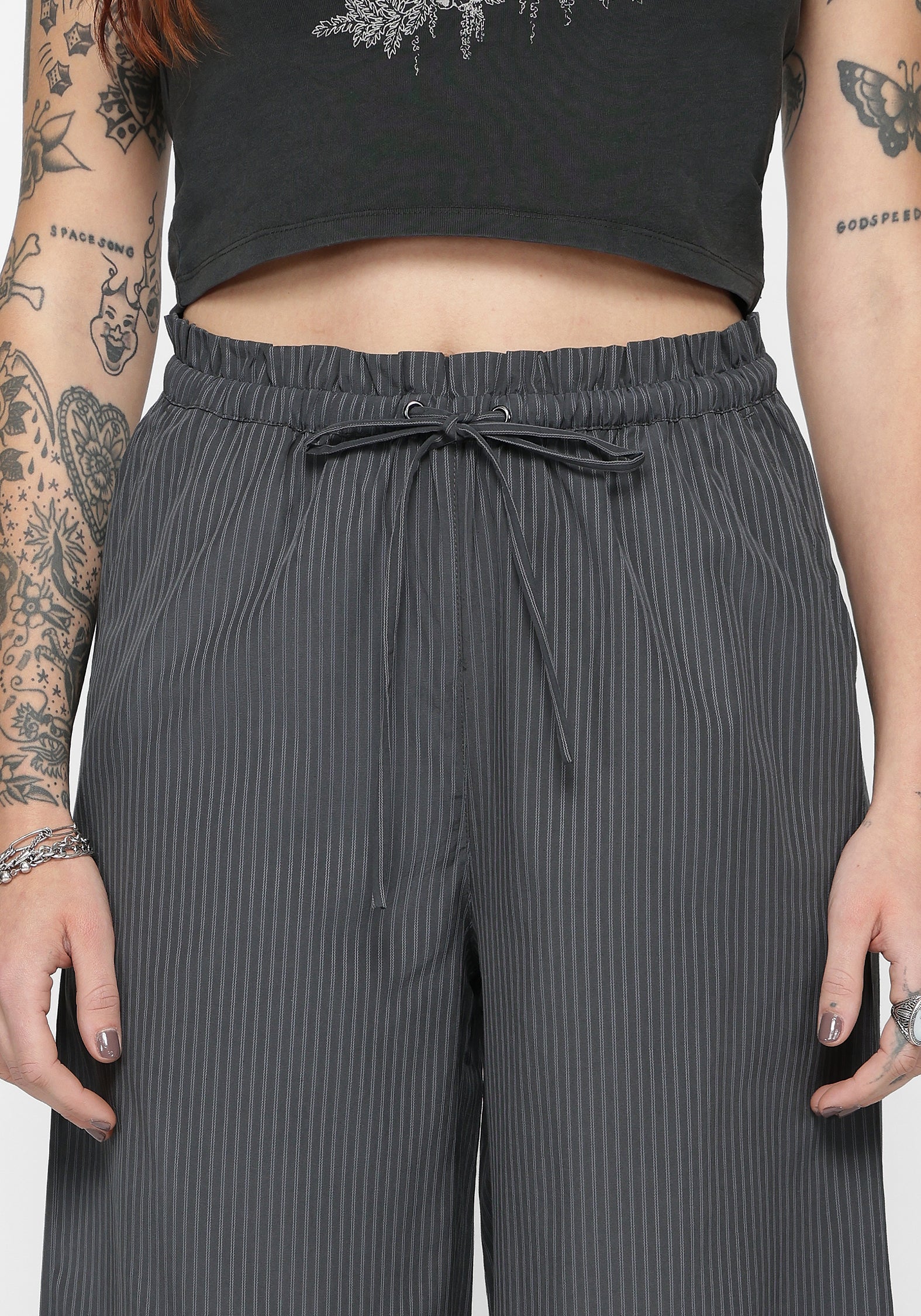 Penny Charcoal Stripe Culotte