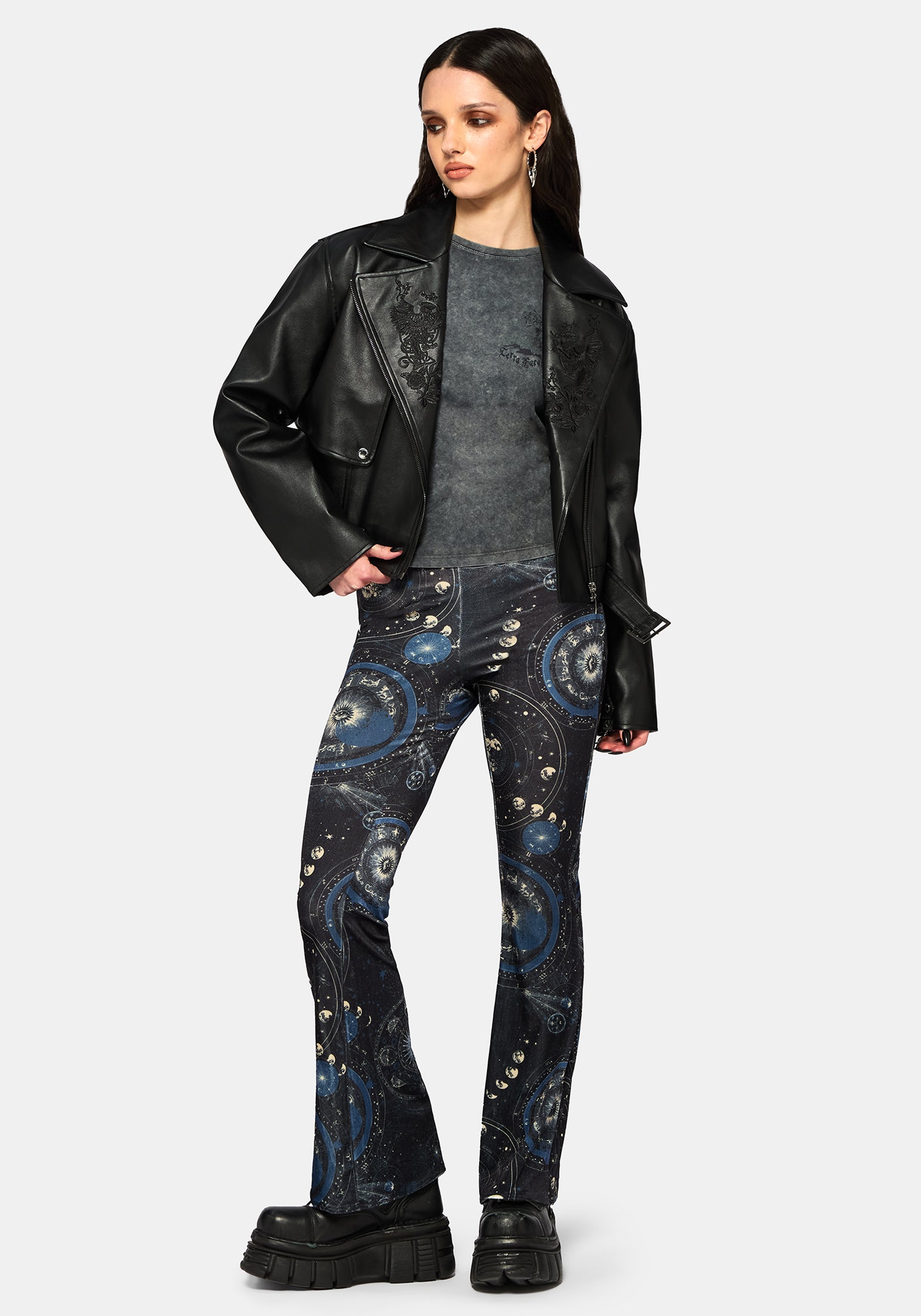 Elise Celestial Velour Split Hem Flare
