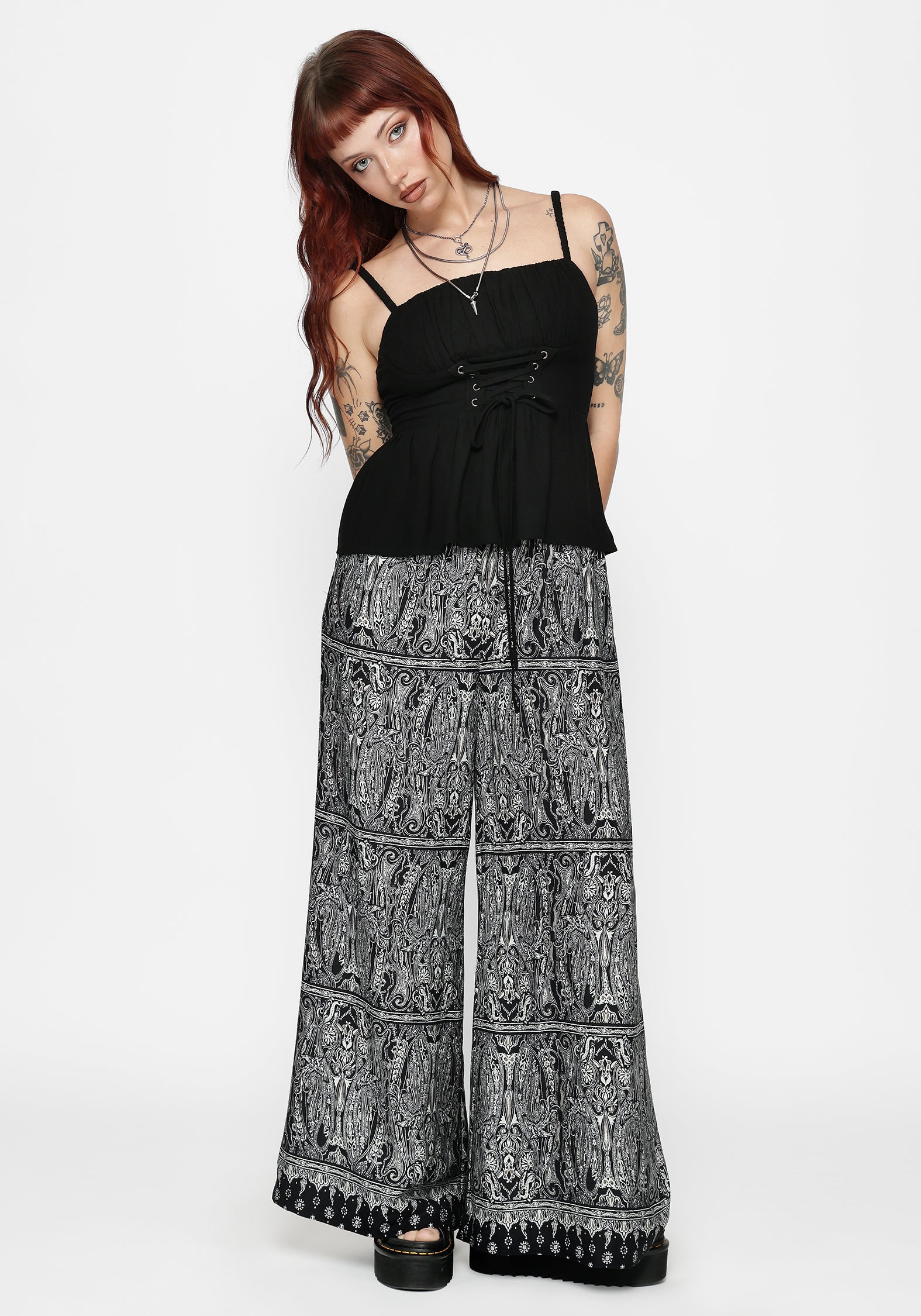 Zelira Paisley Print Palazzo Pant – Disturbia