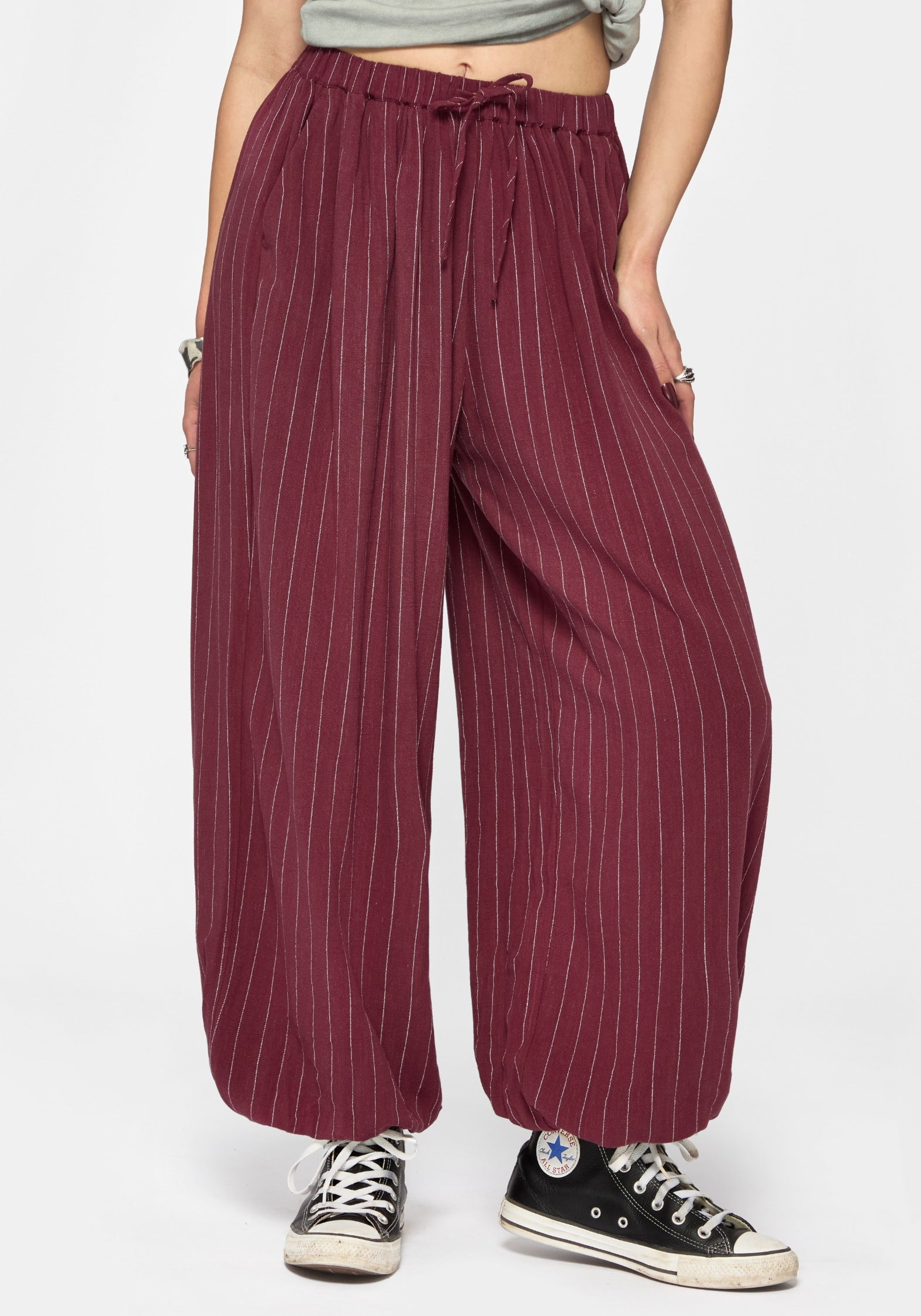 Rue Stripe Voile Extreme Balloon Trouser