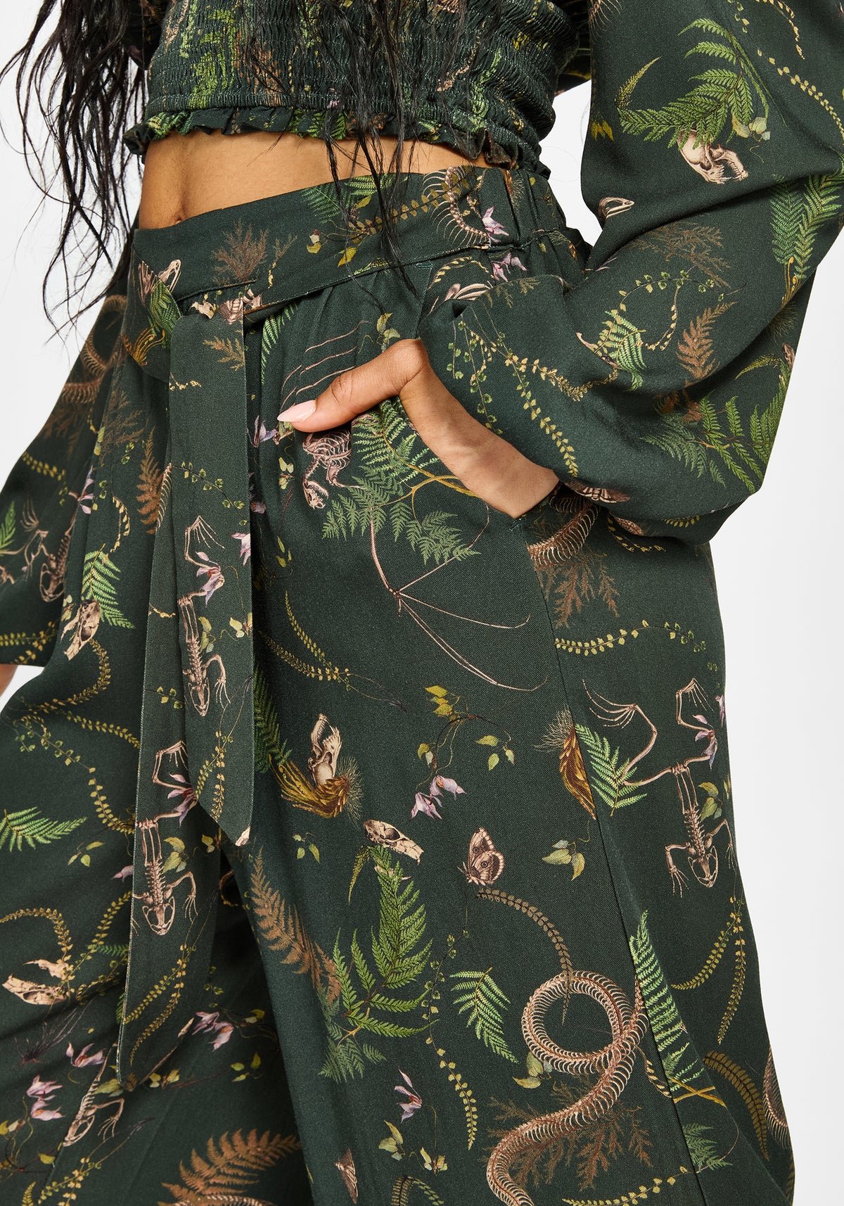 Noctaris Print Wide Leg Palazzo Trousers