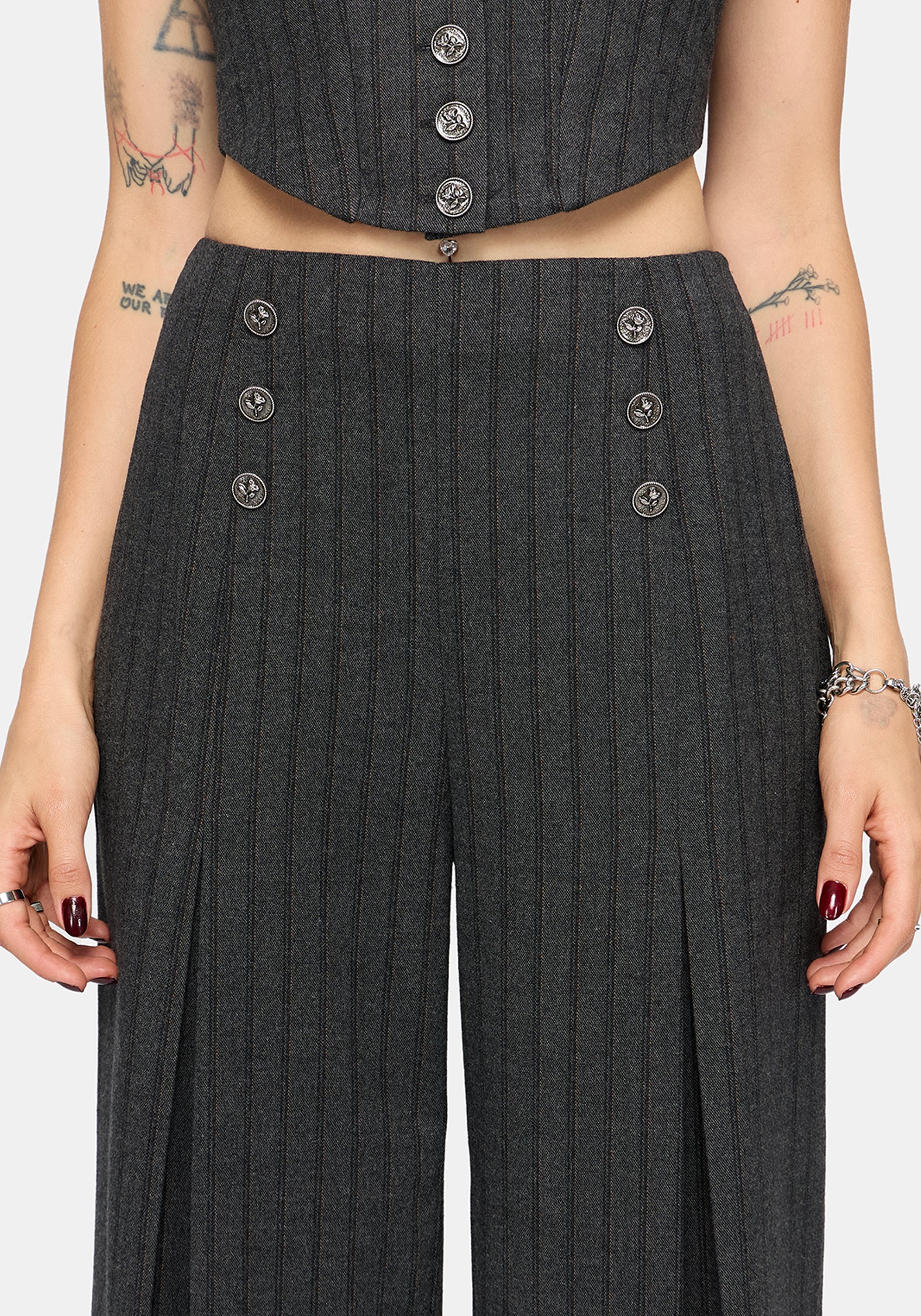 Blair Pinstripe High Waist Tailored Trouser