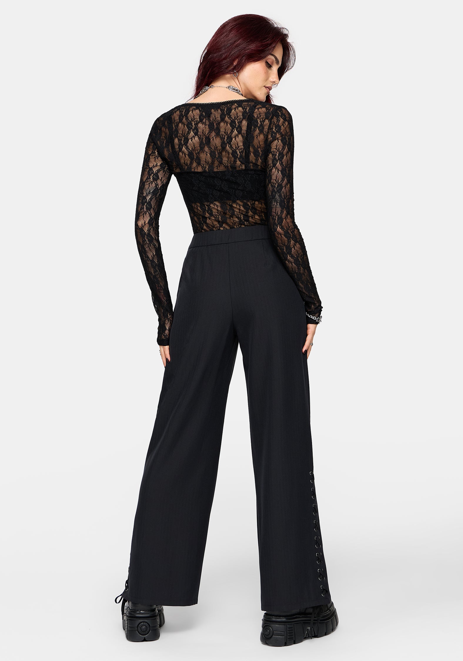 Devon Lace Up Wide Leg Trouser