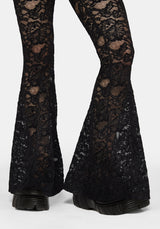 Amina Flocked Lace Flare Trouser