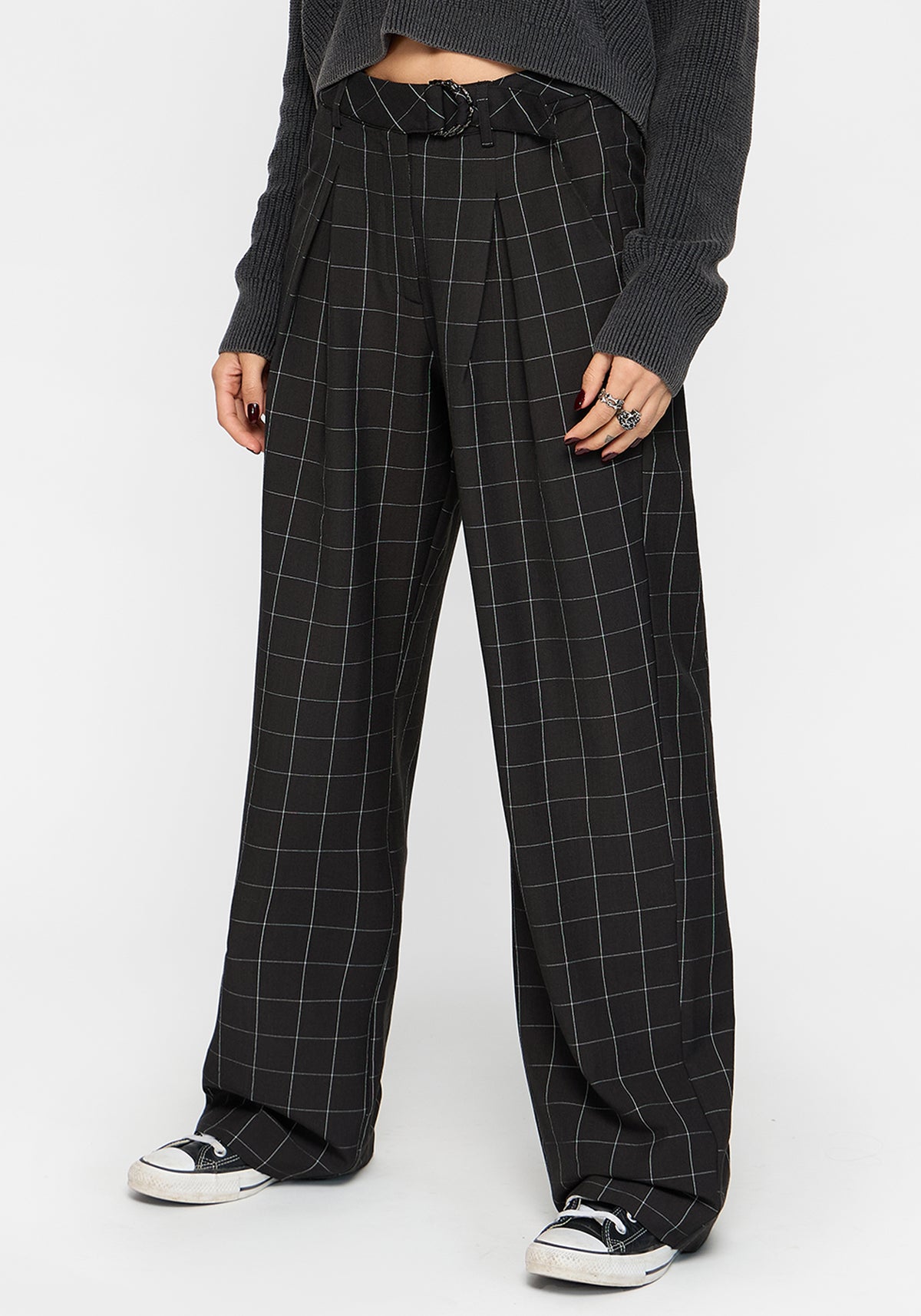 Brandi Check D-Ring Straight Leg Trouser