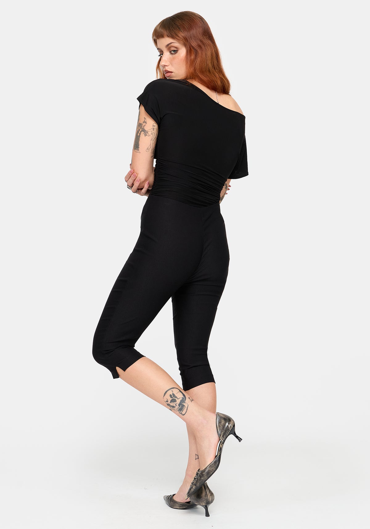 Tasha Eyelet Lace Up Capri