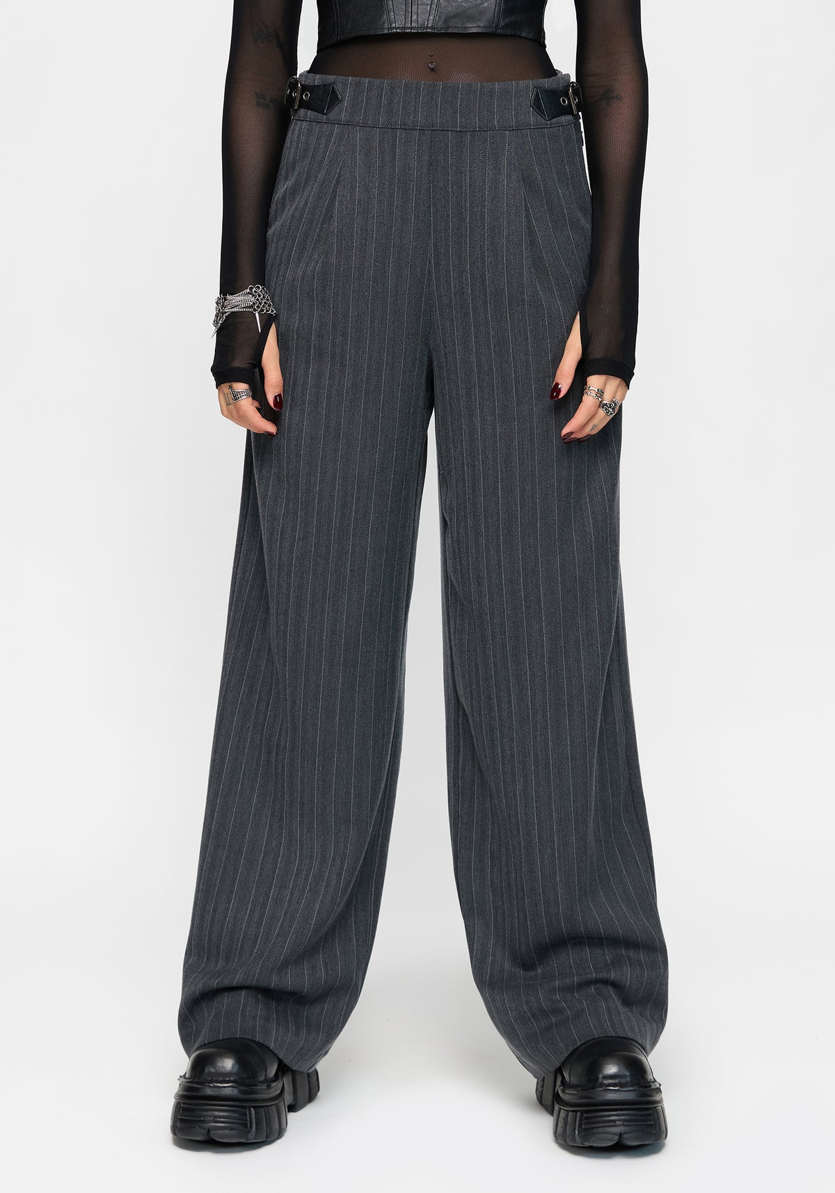 Nightingale Pinstripe Wide Leg Trouser