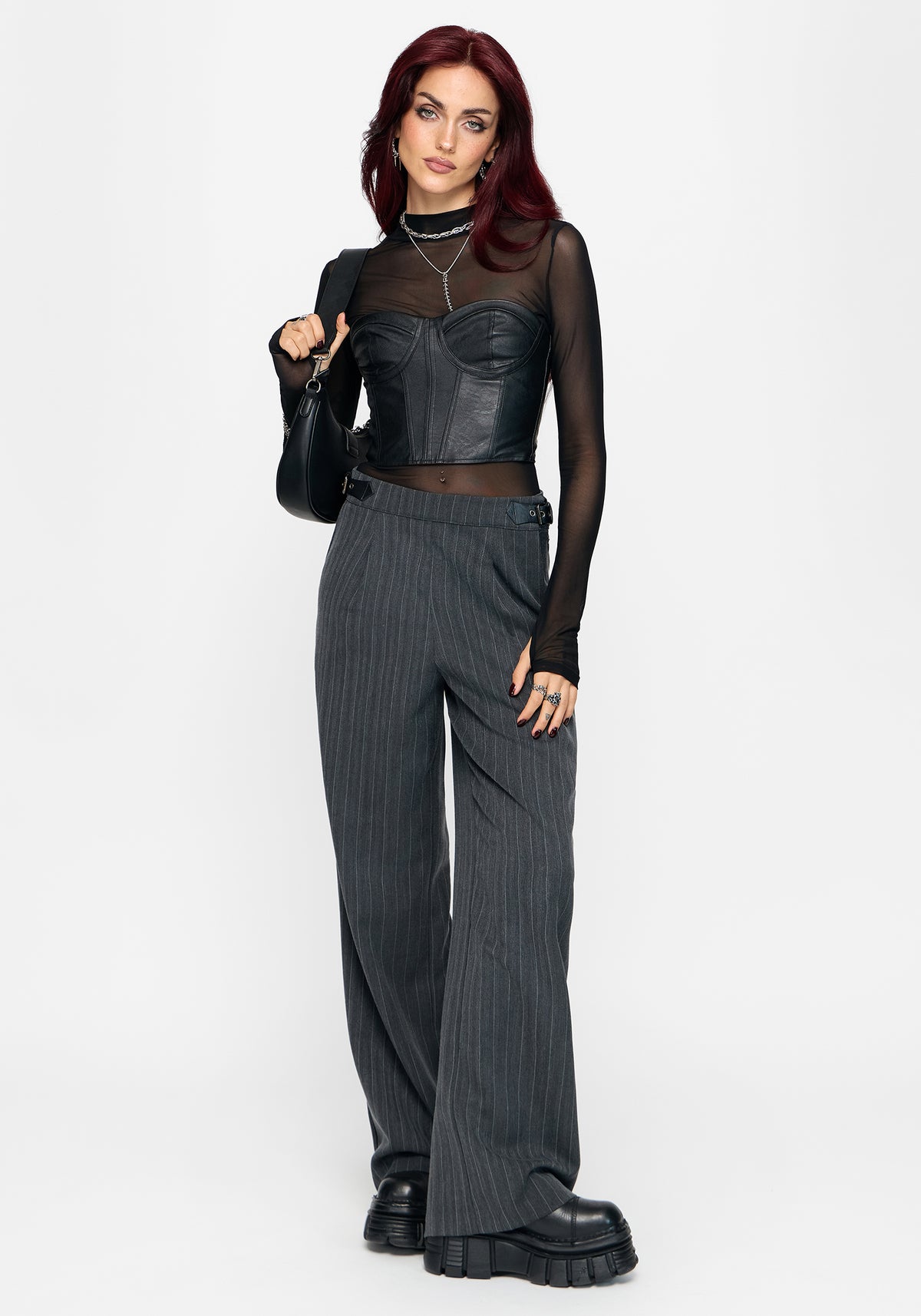 Nightingale Pinstripe Wide Leg Trouser