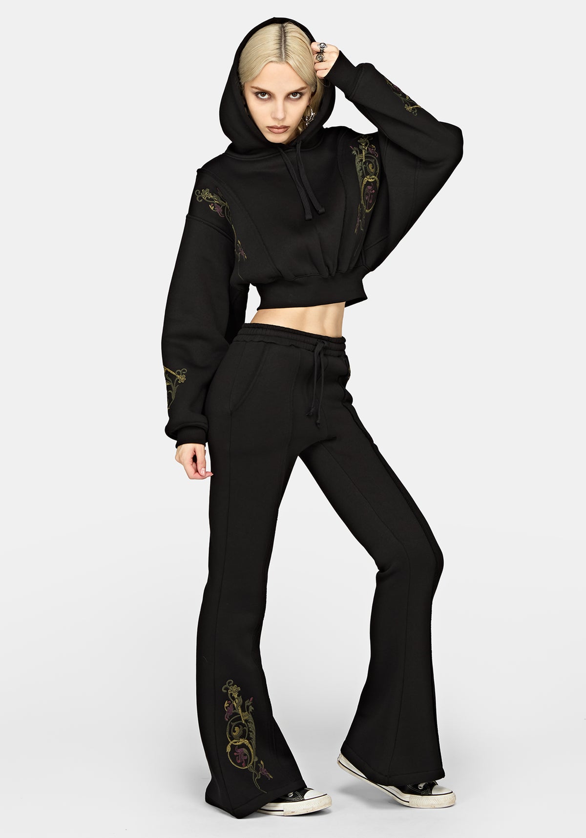 Ouro Embroidered Flared Jogger UK 6