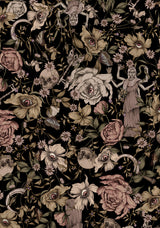 Triple Goddess Print Wide Leg Trouser