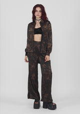 Gallo Satin Jacquard Wide Leg Split Trouser