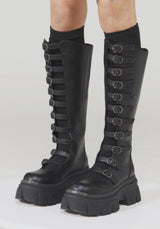 Velmora Tall Multi Buckle Platform Boots