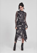 Isolde Medieval Map Mesh Midaxi Dress