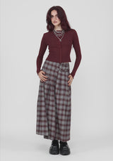 Lucera Pointelle Long Sleeve Cardigan - Red