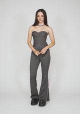 Lea Pinstripe Zip Bootcut Trouser