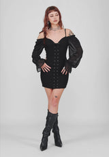 Lena Lace Up Front Mini Dress