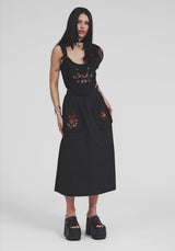 Mythos Cotton Embroidered Midi Skirt