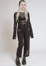 Poison Eden Embroidered Denim Culotte