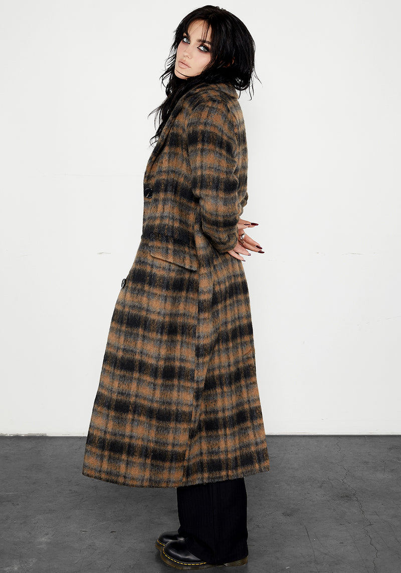 Plaid maxi coat Clearance