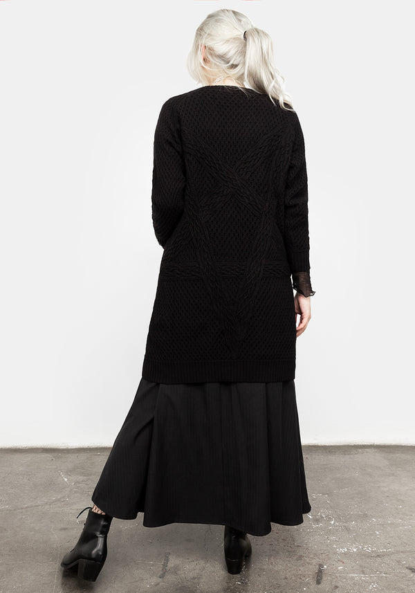 Blessing Oversized Cable Pentagram Cardigan
