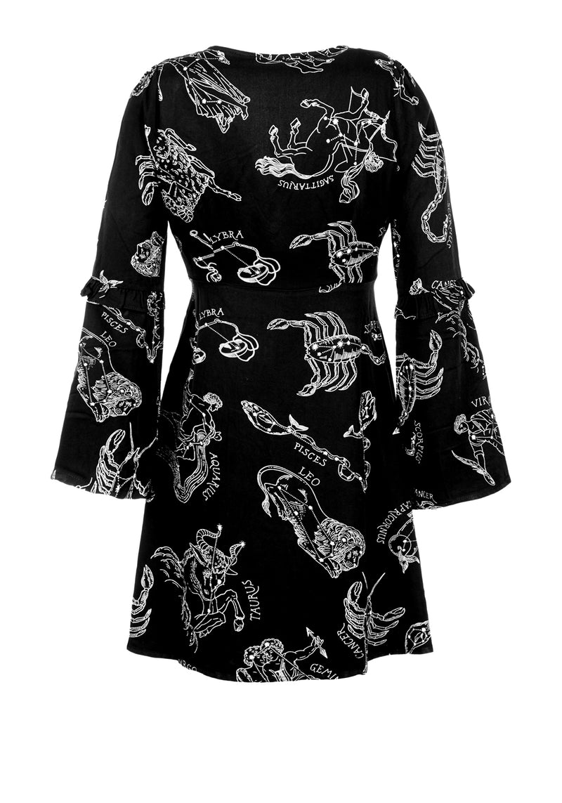 Zodiac Flare Sleeve Mini Dress
