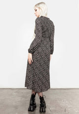 Milkweed Shirred Midi Dress